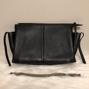 Céline Black Trifold Clutch with Chain